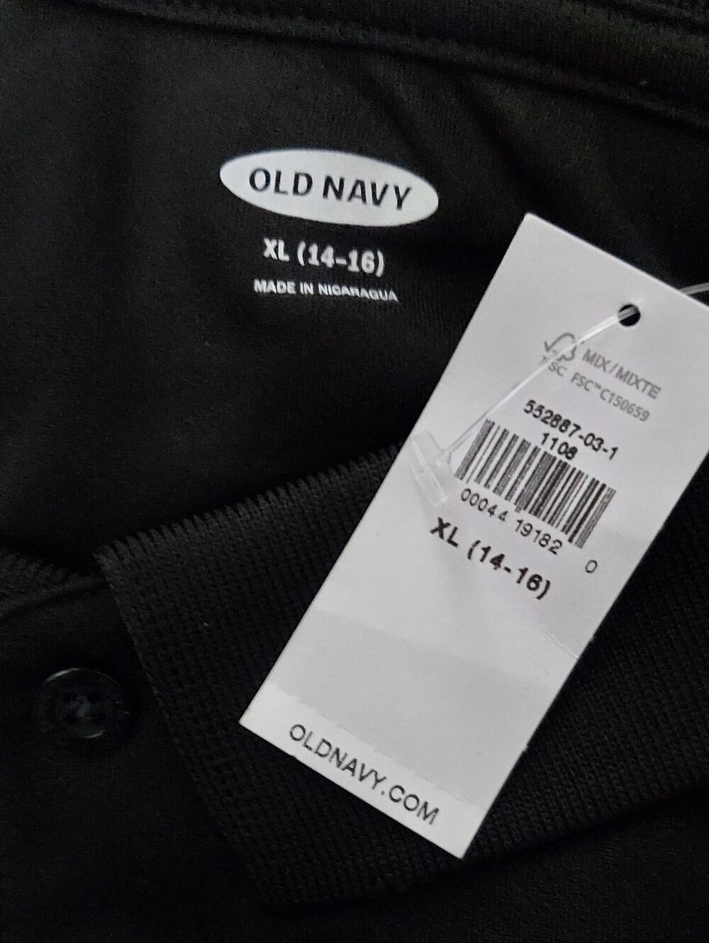 NWT 2 PC Old Navy School Uniform Moisture Wicking Polo Shirt XL(14-16) - Picture 4 of 4